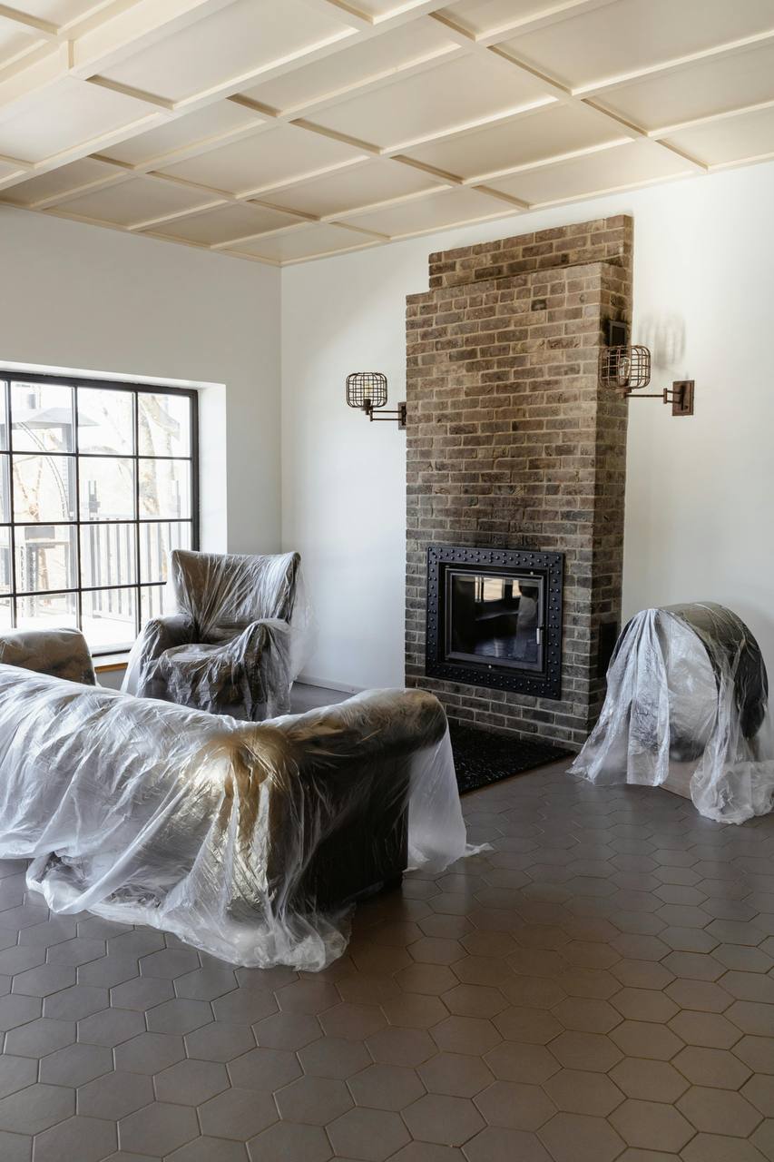 Post-construction cleaning of a newly built space